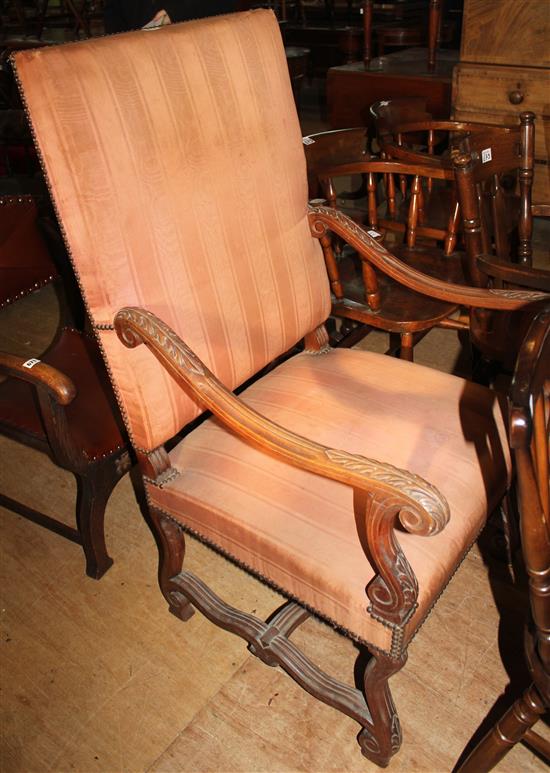 Walnut throne chair
